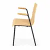 Seitenansicht des Konferenzstuhl TEXAS GRAND mit ergonomisch geformter Holzschale und Armlehnen
